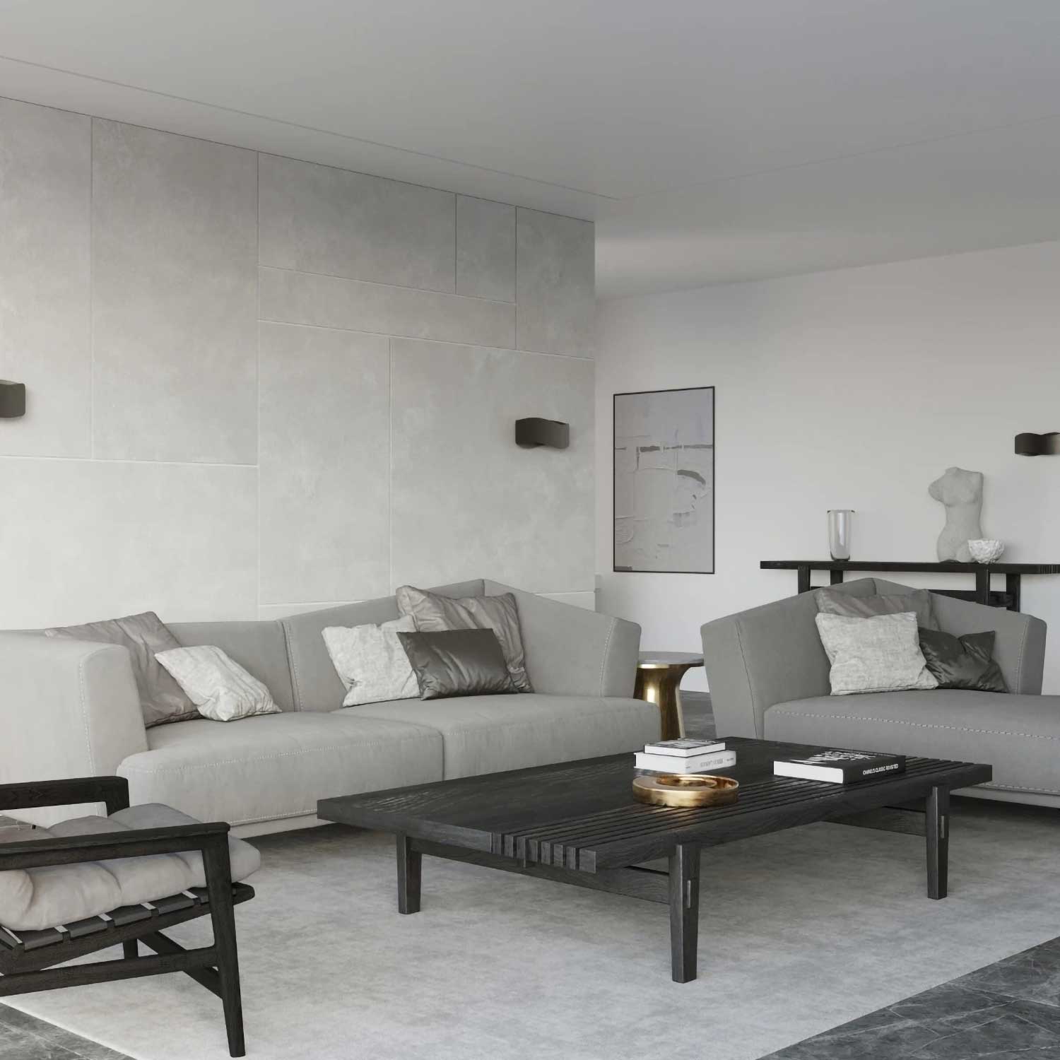 Prop - Applique murale salon en acier design contemporain