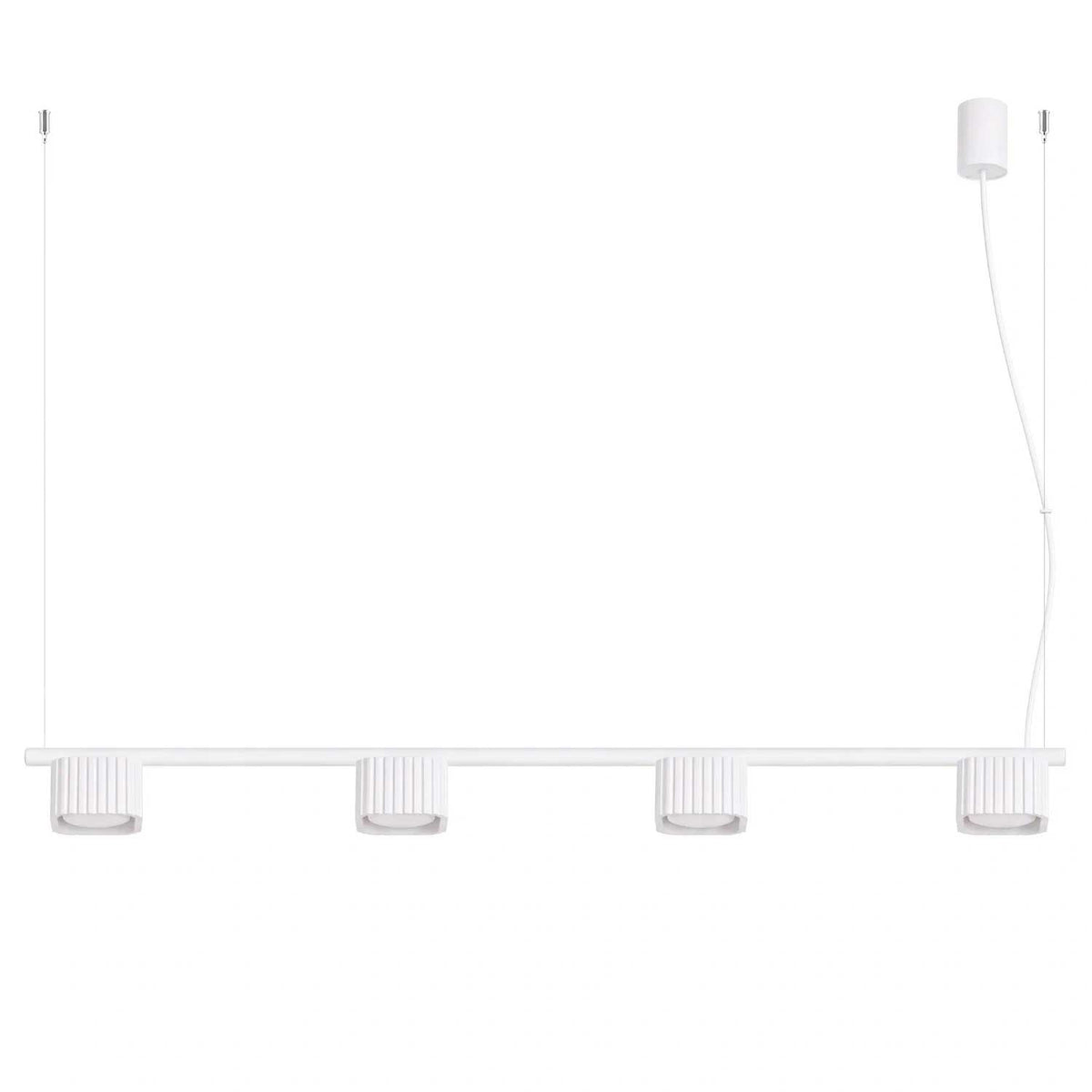 Majoris - Suspension linéaire en aluminium cannelé à quatre lumières, style contemporain