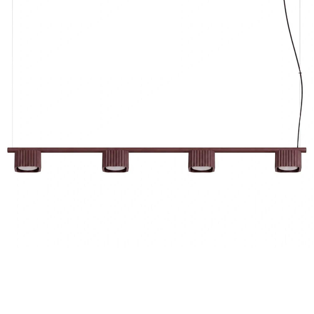 Majoris - Suspension linéaire en aluminium cannelé à quatre lumières, style contemporain