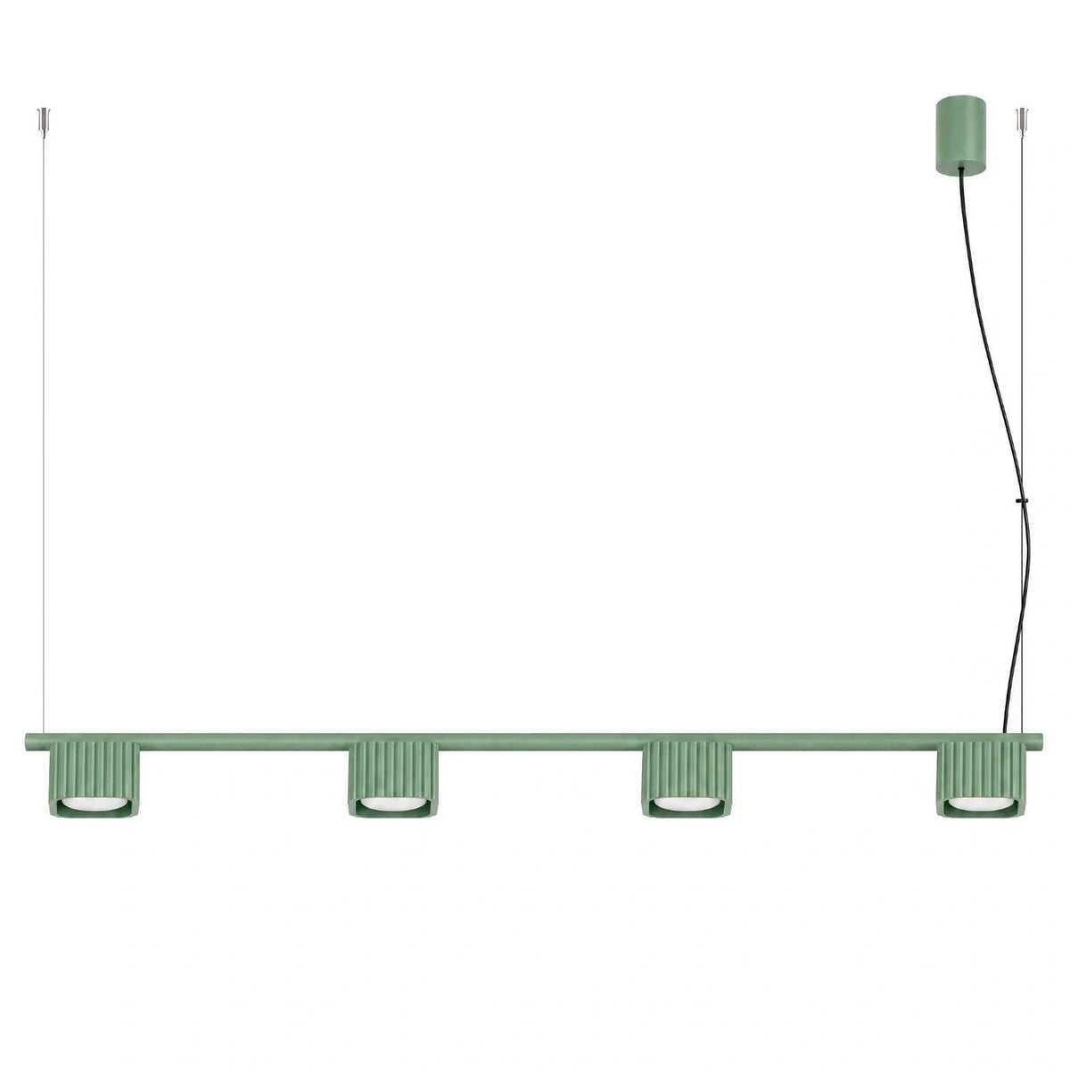 Majoris - Suspension linéaire en aluminium cannelé à quatre lumières, style contemporain