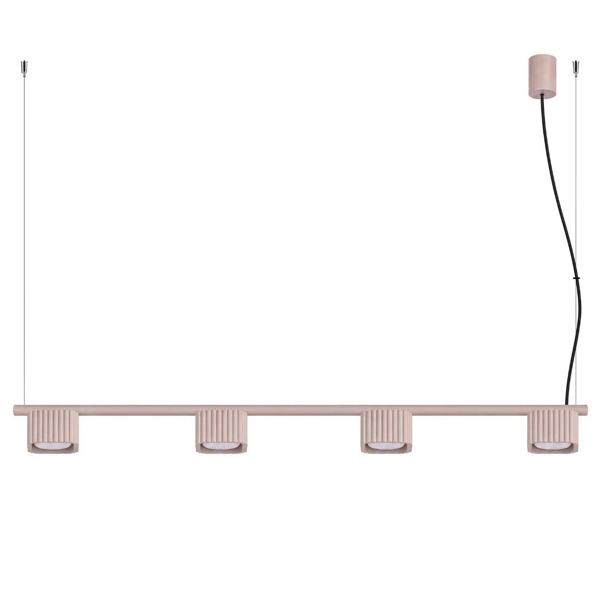 Majoris - Suspension linéaire en aluminium cannelé à quatre lumières, style contemporain