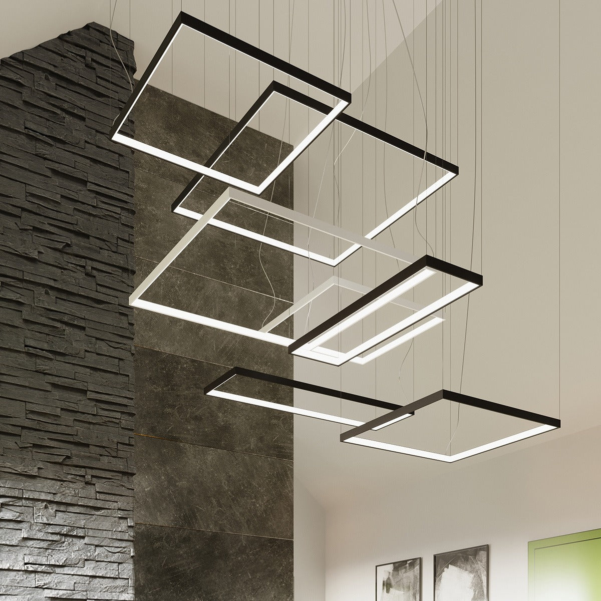 Pi - Suspension LED carré design pour maison contemporaine