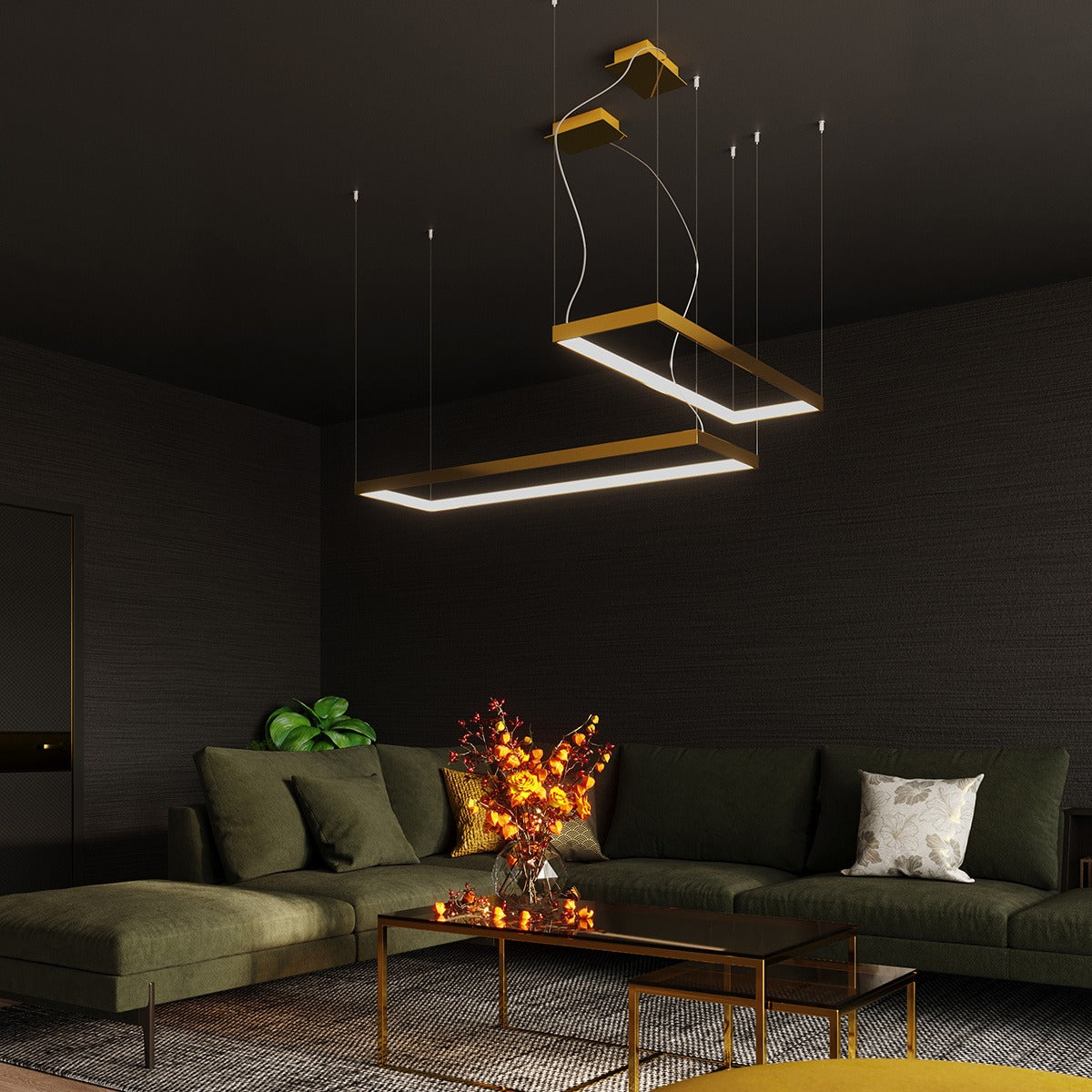 Pi - Suspension LED carré design pour maison contemporaine