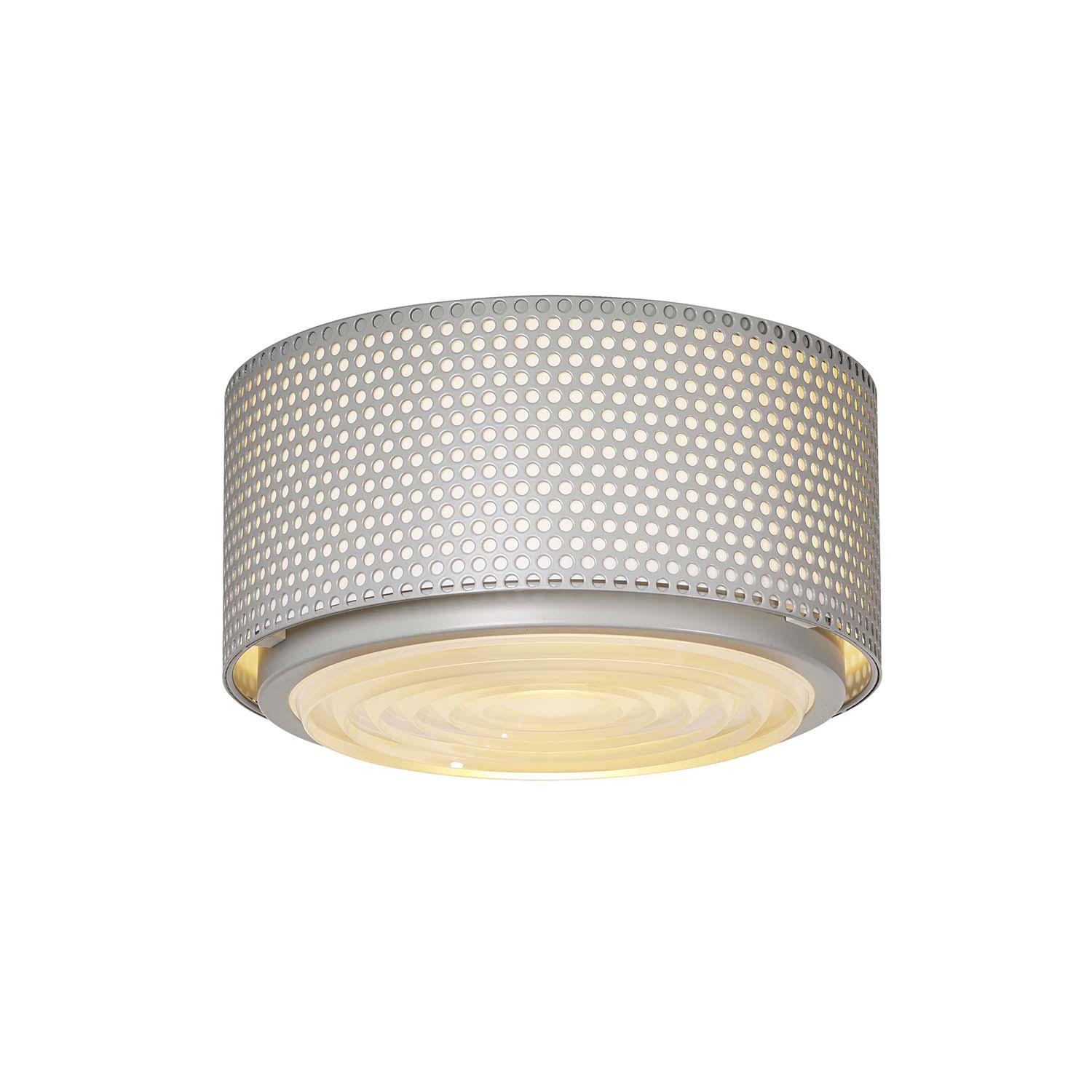 G13 - Vintage 1950s retro ceiling light with perforated steel design