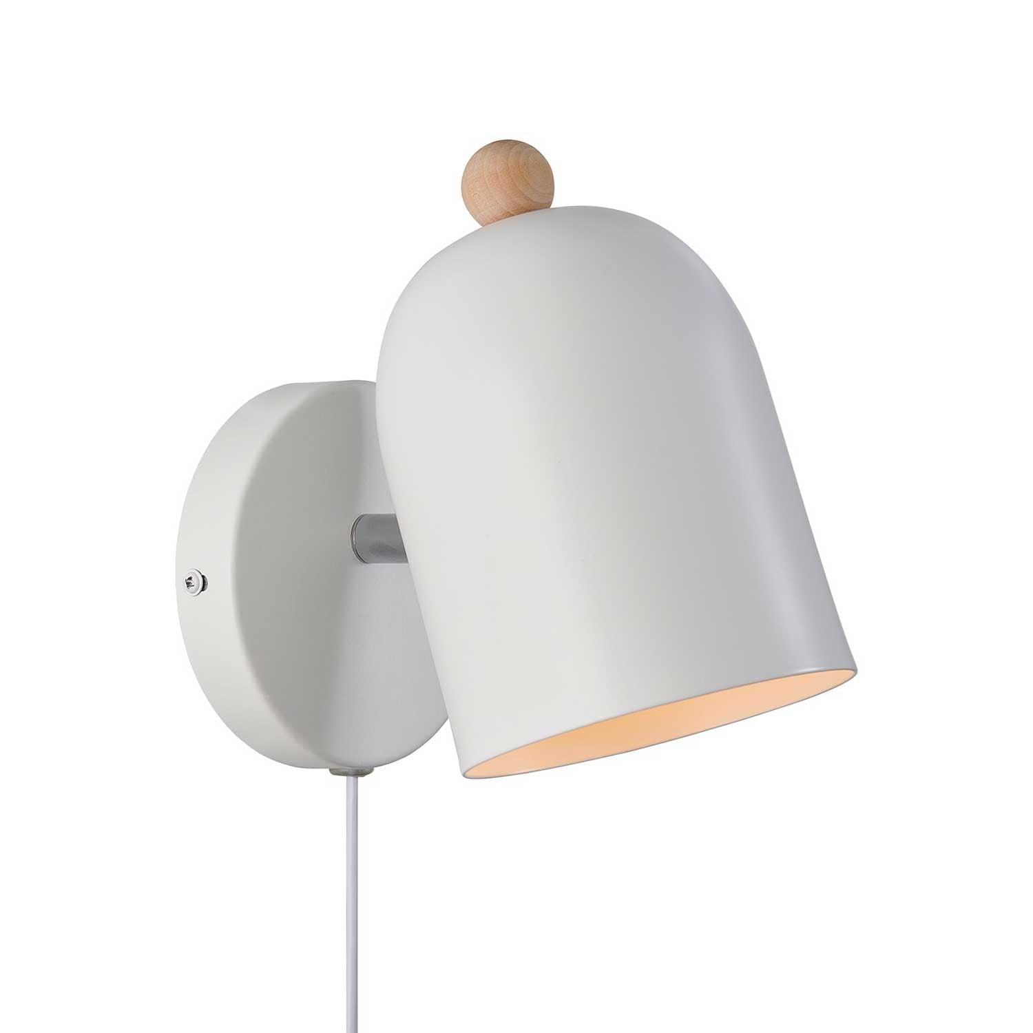 Gaston - Applique murale scandinave en acier pastel et bois pour chambre enfant