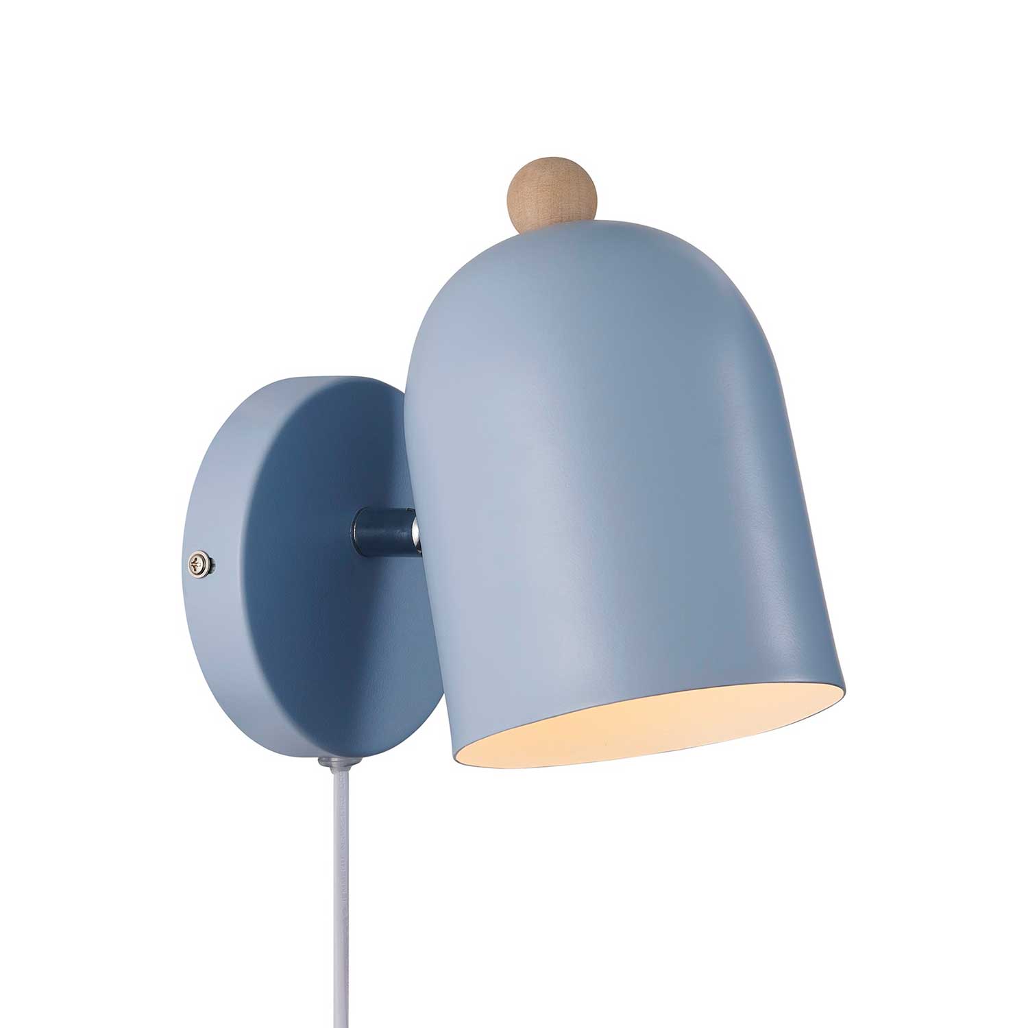 Gaston - Applique murale scandinave en acier pastel et bois pour chambre enfant