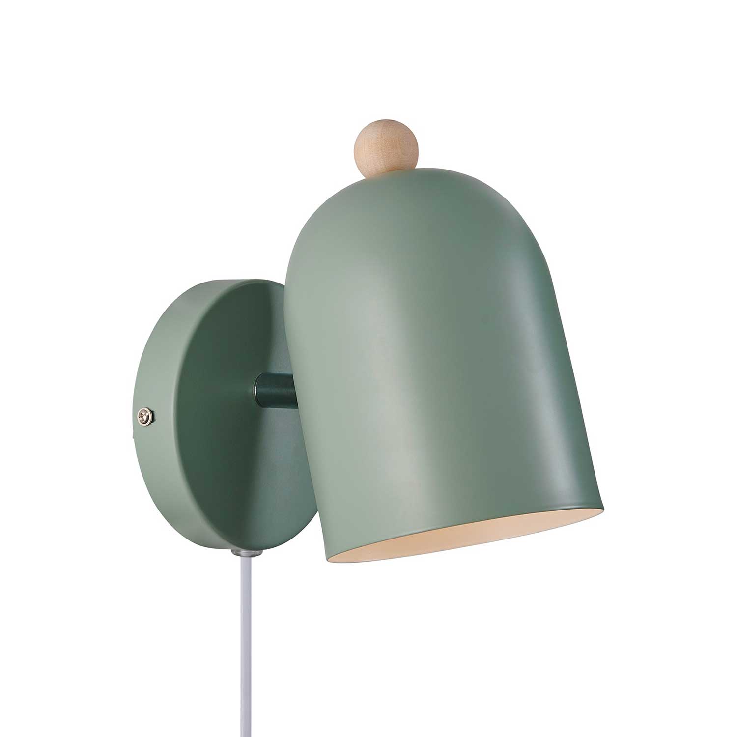 Gaston - Applique murale scandinave en acier pastel et bois pour chambre enfant