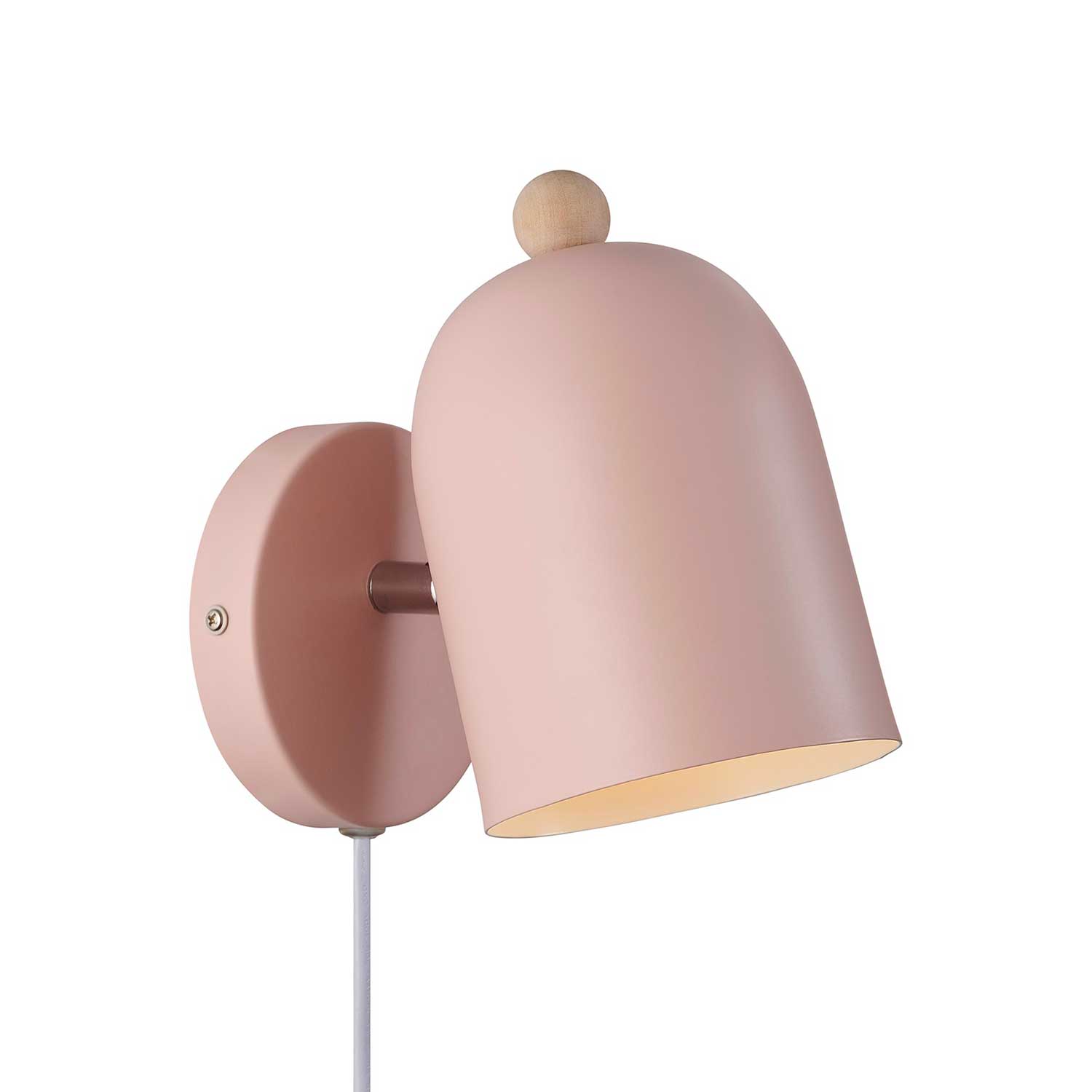 Gaston - Applique murale scandinave en acier pastel et bois pour chambre enfant