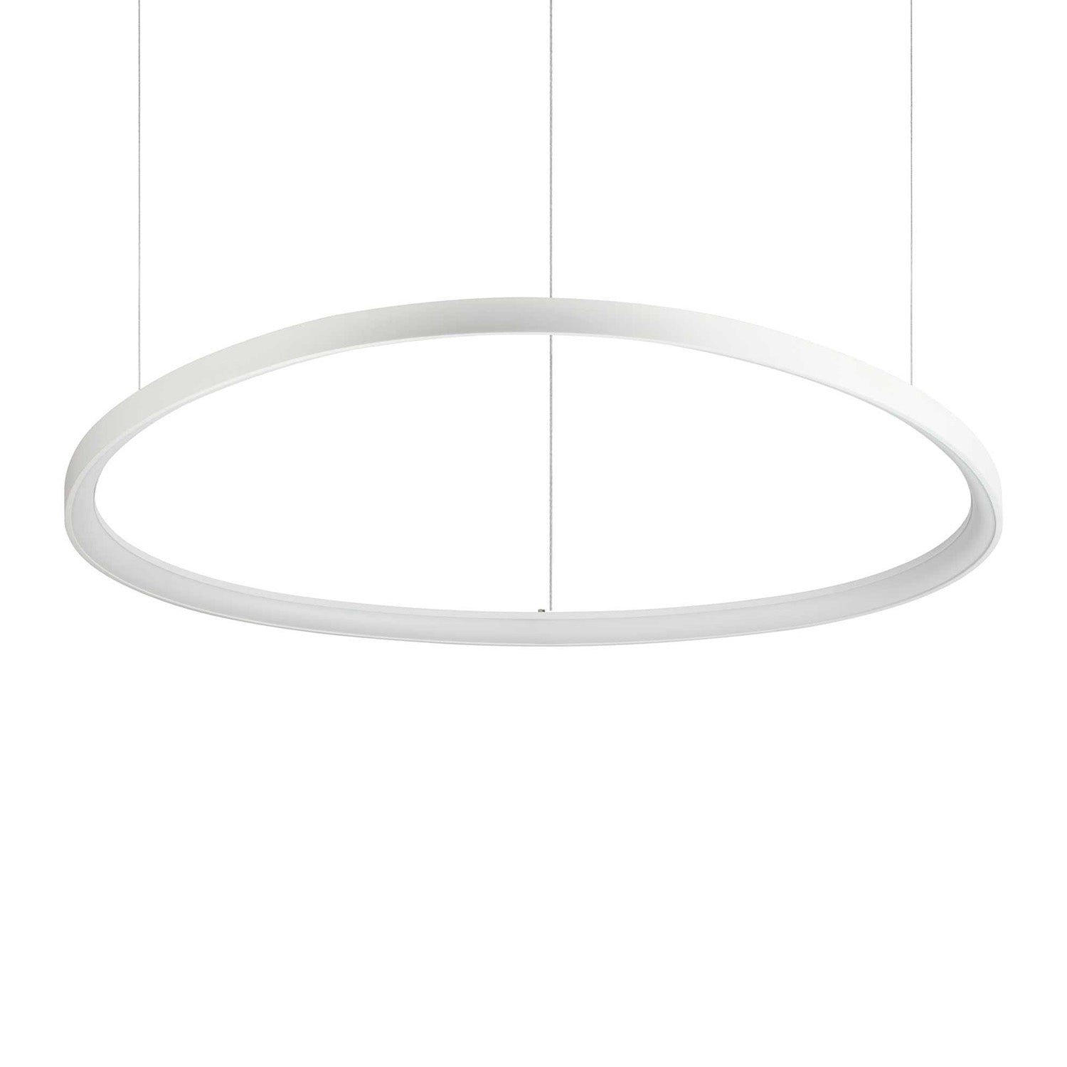 GEMINI – Integrierte ovale LED-Pendelleuchte in Gold, Schwarz oder Weißaluminium