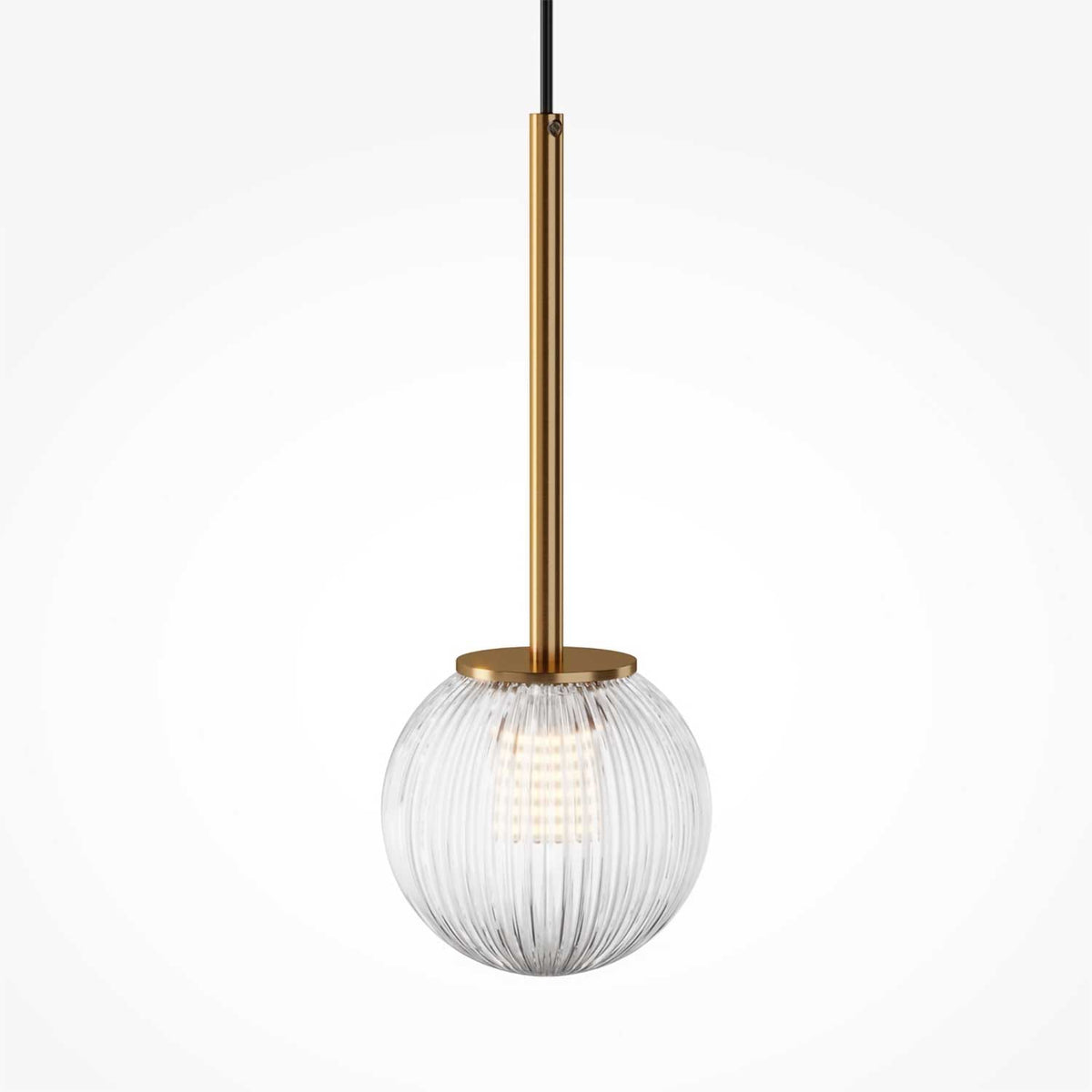 Glace - Suspension en verre rainuré et métal, style contemporain