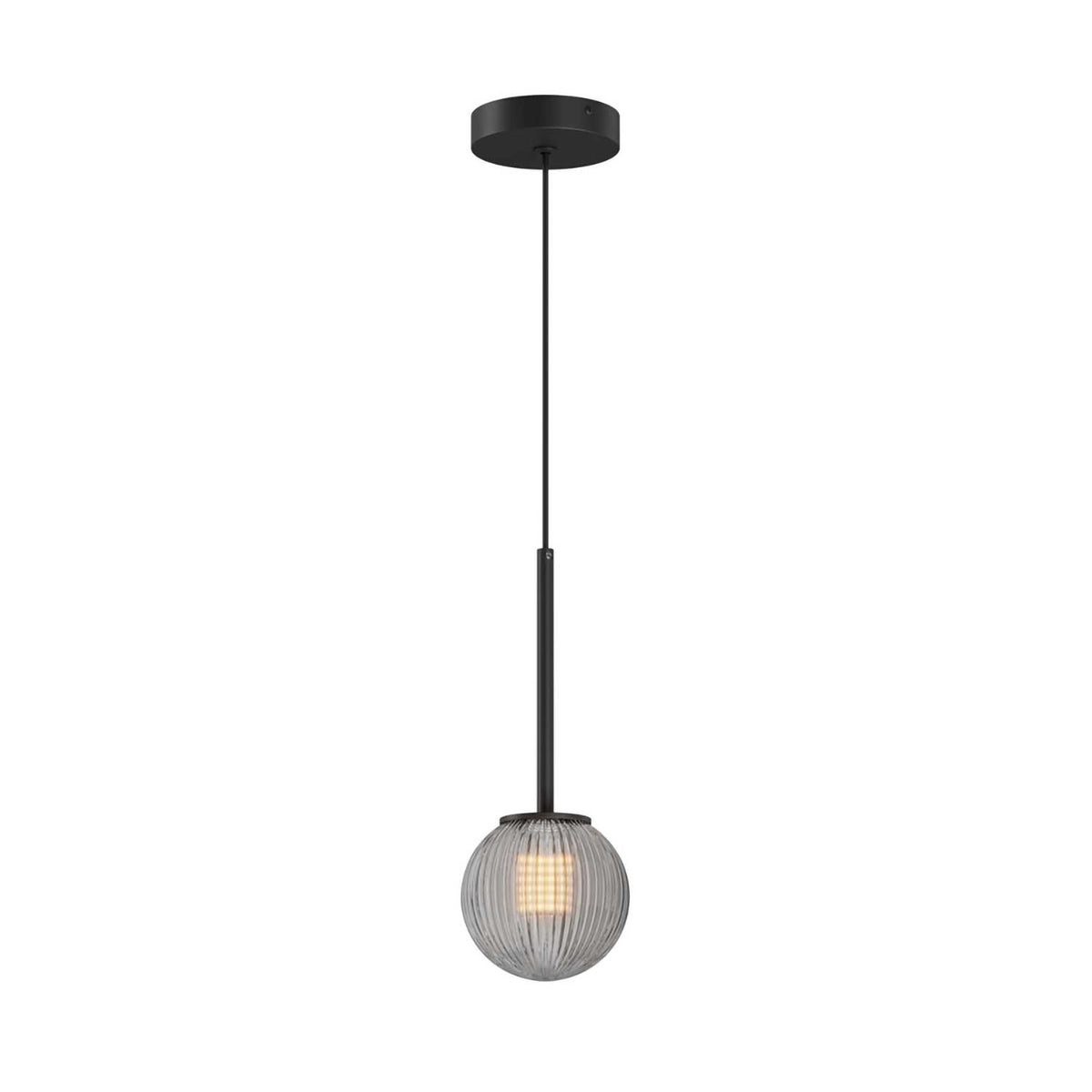 Glace - Suspension en verre rainuré et métal, style contemporain