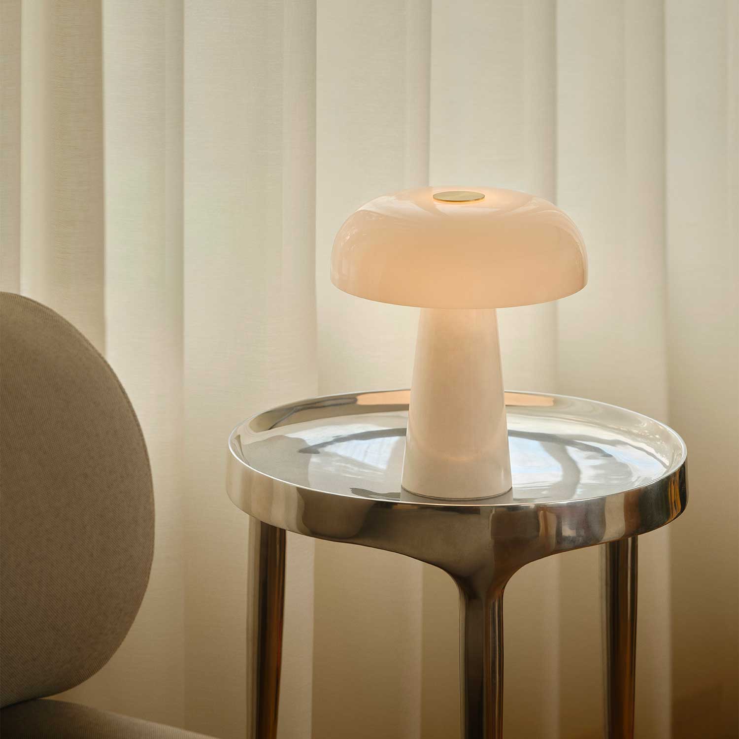 Glossy Mini - Lampe de table design en marbre et verre