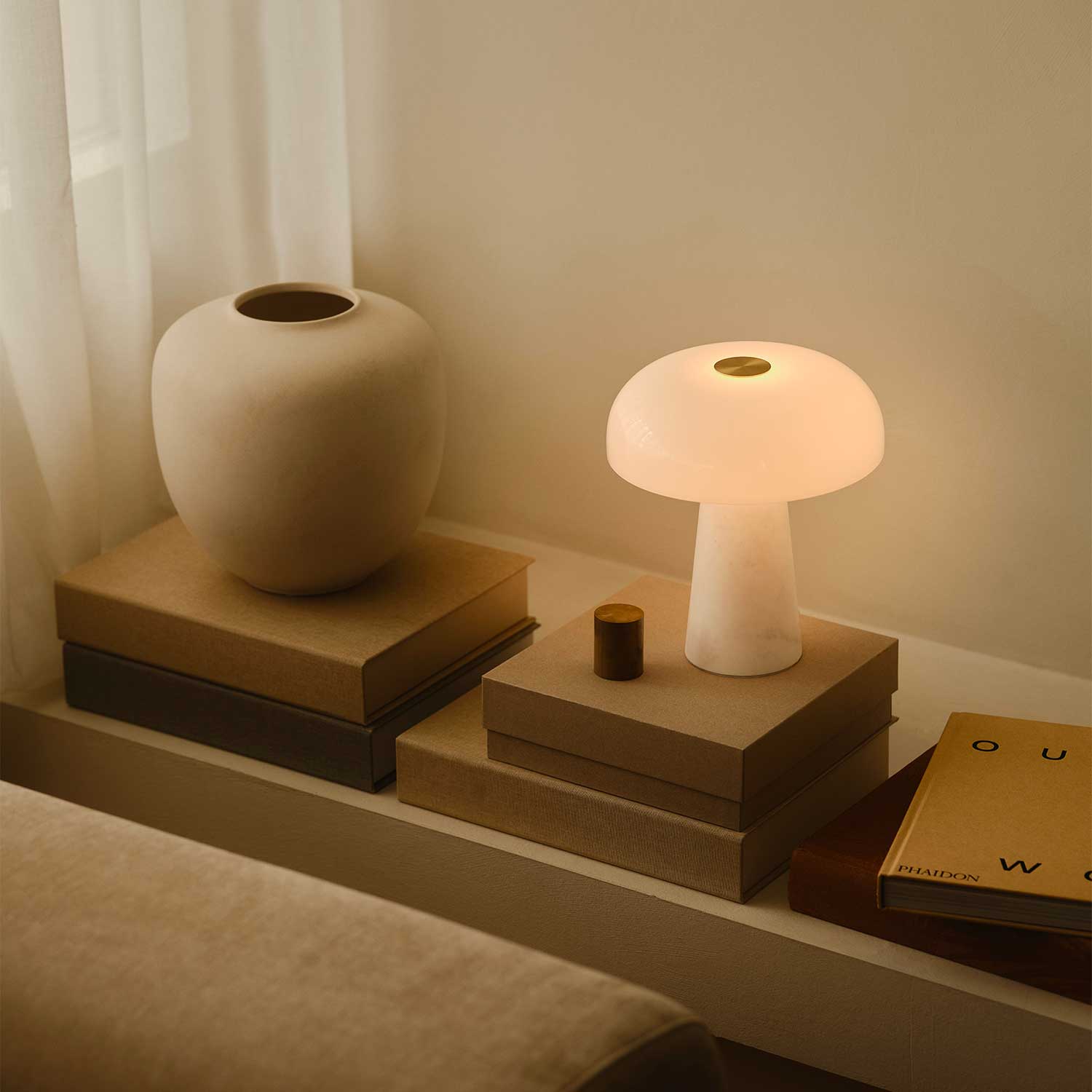Glossy Mini - Lampe de table design en marbre et verre
