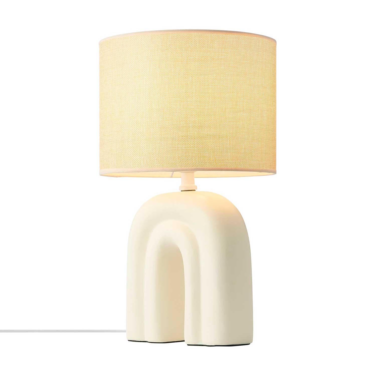 Haze - Lampe à poser design en céramique et tissu pour chambre