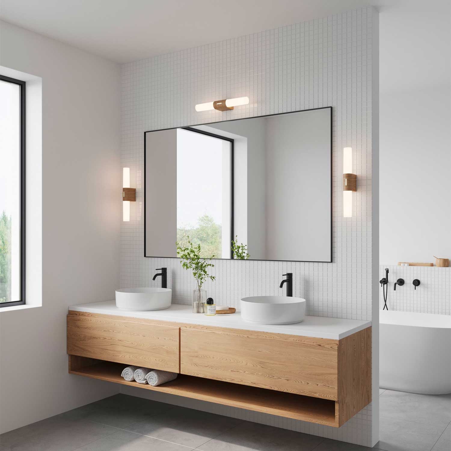 Helva - Applique murale LED IP44 pour miroir de salle de bain moderne