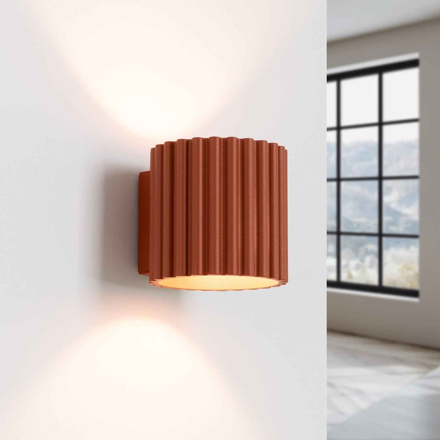 Heze – Geriffelte Wandleuchte aus Stahl für moderne Wohnzimmer