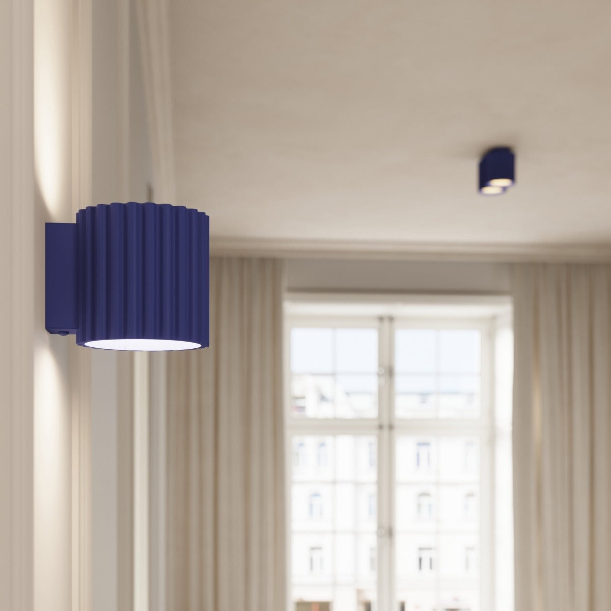 Heze – Geriffelte Wandleuchte aus Stahl für moderne Wohnzimmer
