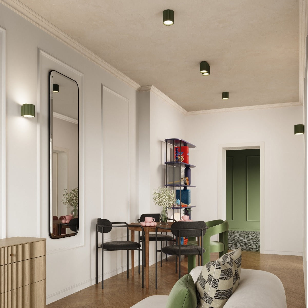 Heze – Geriffelte Wandleuchte aus Stahl für moderne Wohnzimmer