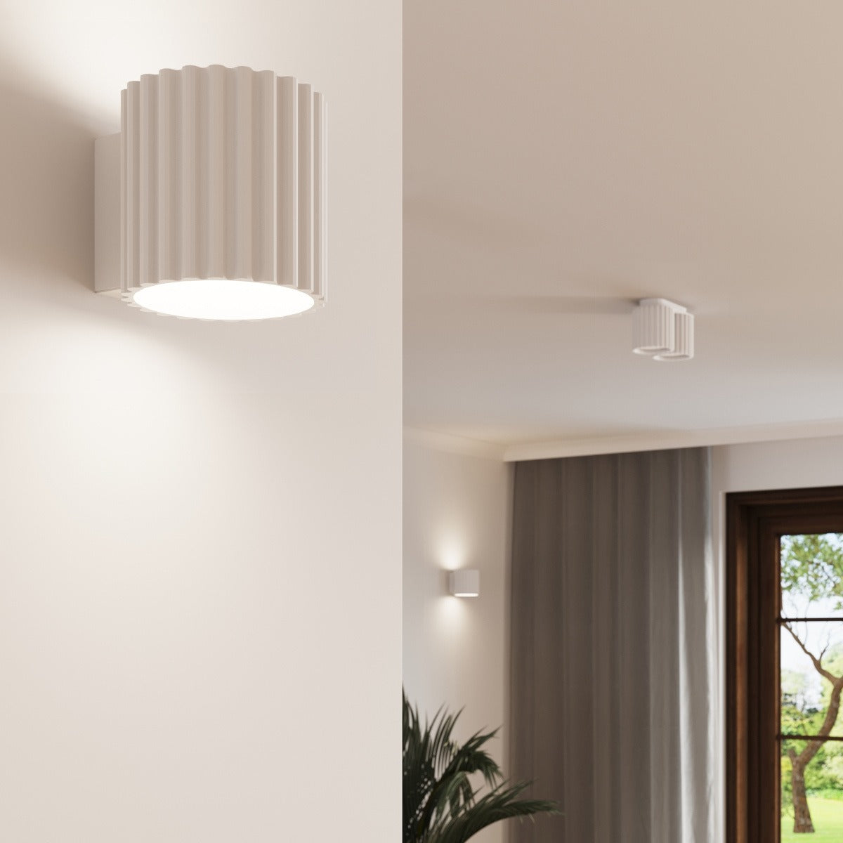 Heze – Geriffelte Wandleuchte aus Stahl für moderne Wohnzimmer