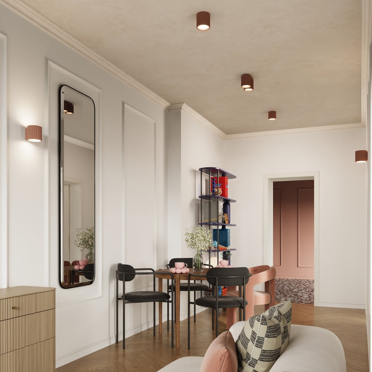 Heze – Geriffelte Wandleuchte aus Stahl für moderne Wohnzimmer