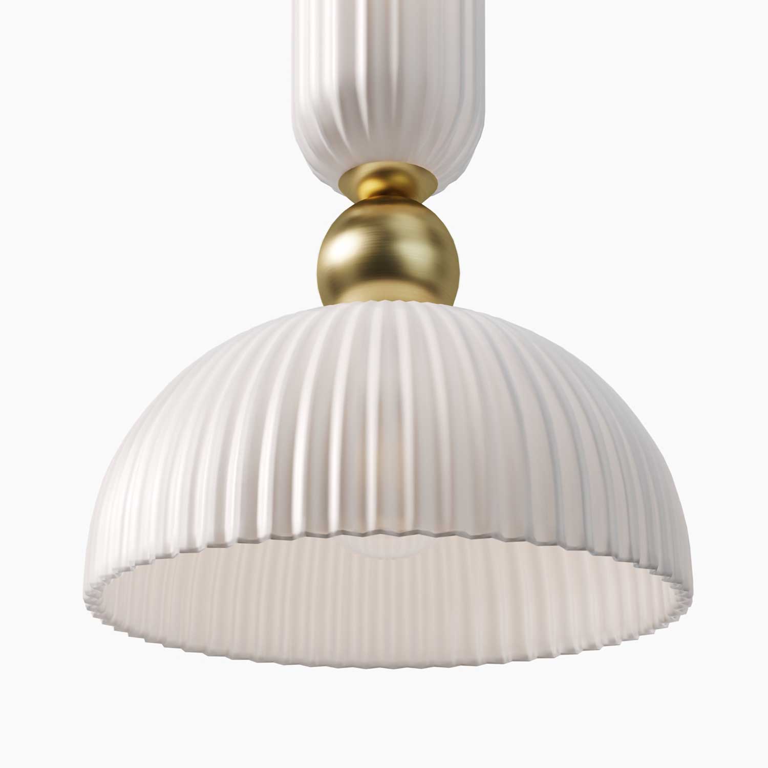 MAYTONI Lustre Suspension Grace - 6 Lumières, Métal Or/Bronze, Pampilles Cristal & Abat-jour Organza