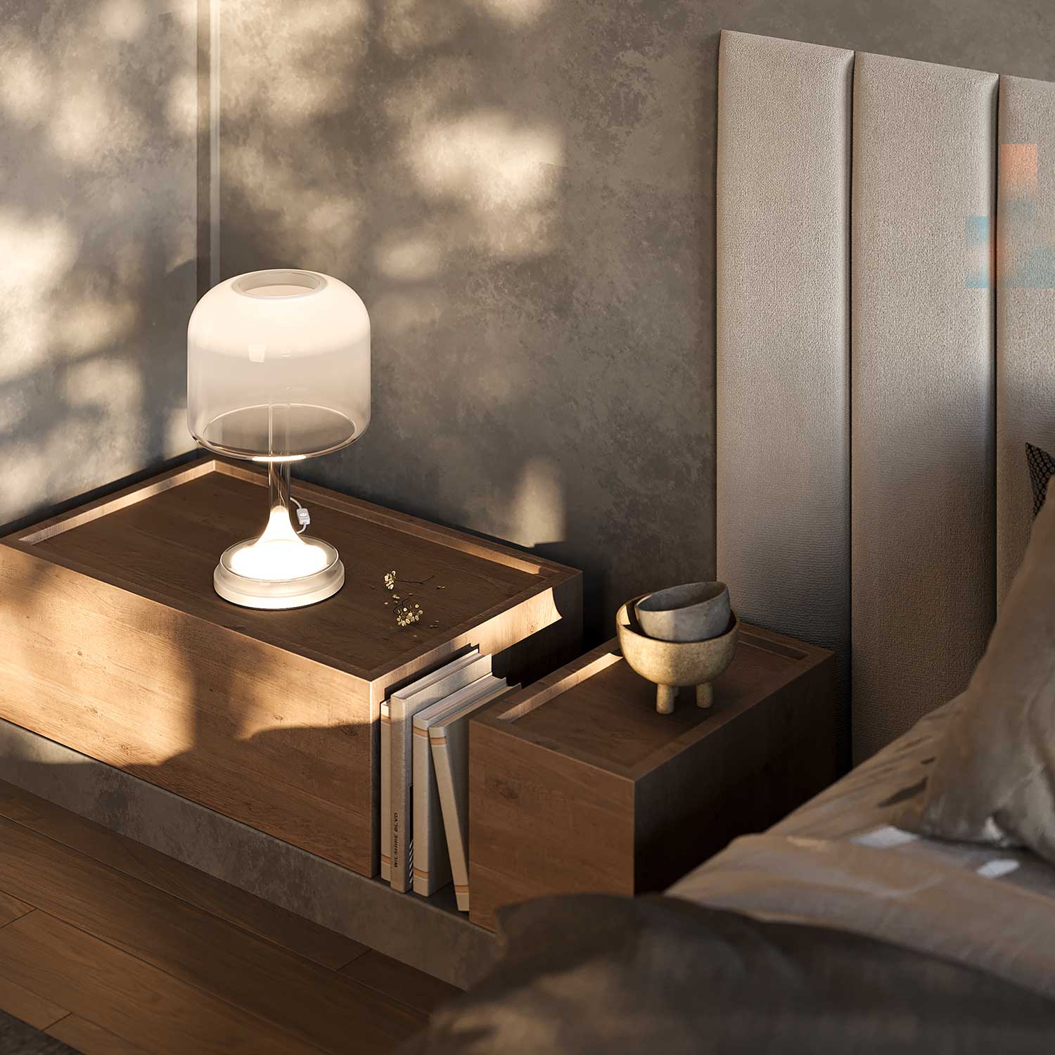 Spirito - Lampe LED à poser en verre design pour salon ou chambre