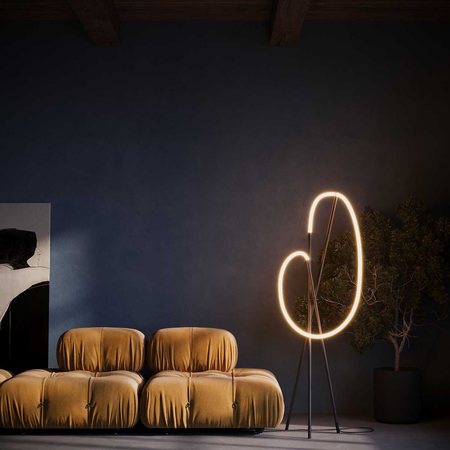 Crochet - Lampadaire tube LED flexible design moderne