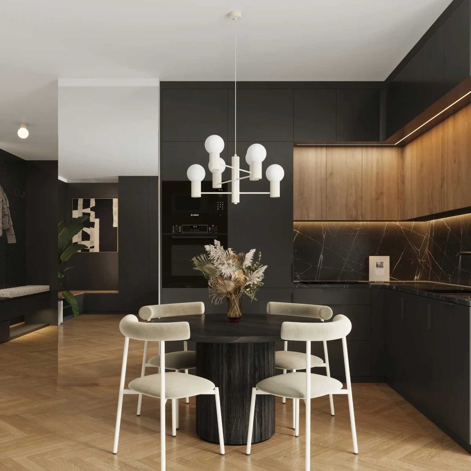 Isis - Lustre acier cannelé design contemporain