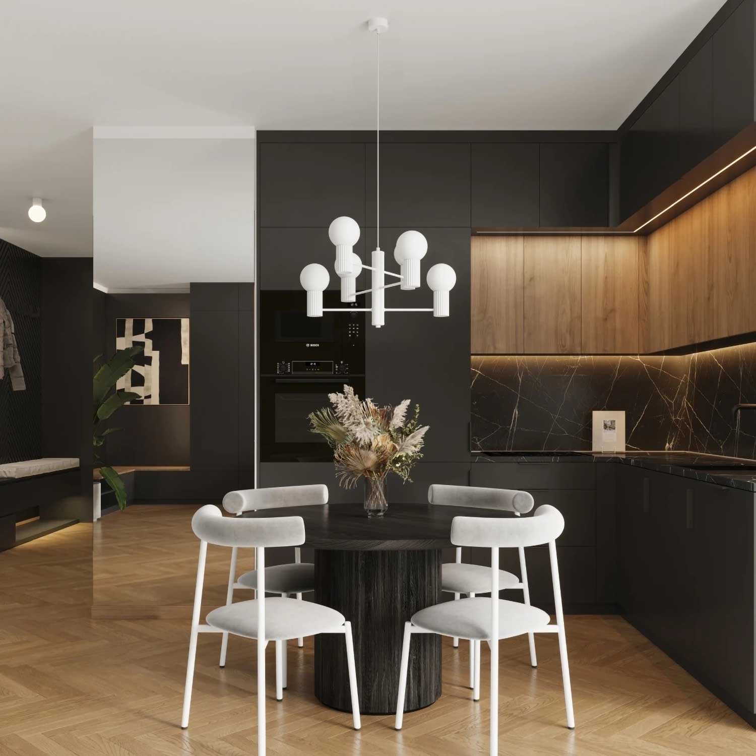 Isis - Lustre acier cannelé design contemporain