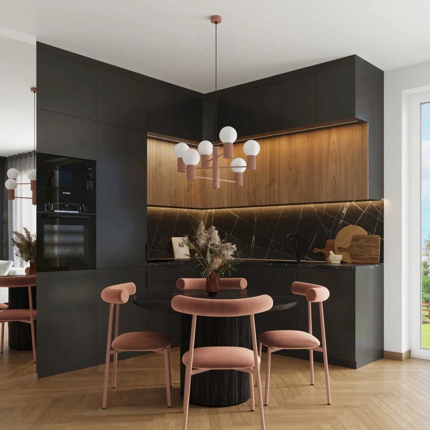 Isis - Lustre acier cannelé design contemporain