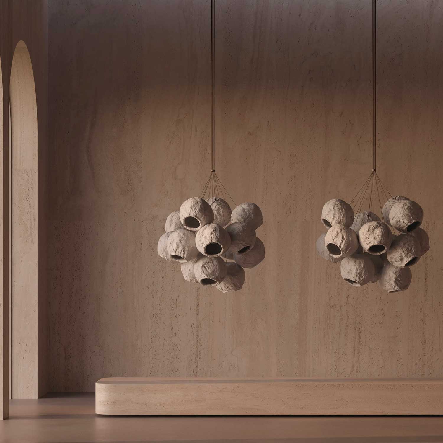 KALYNA - Ceramic ball chandelier for living room