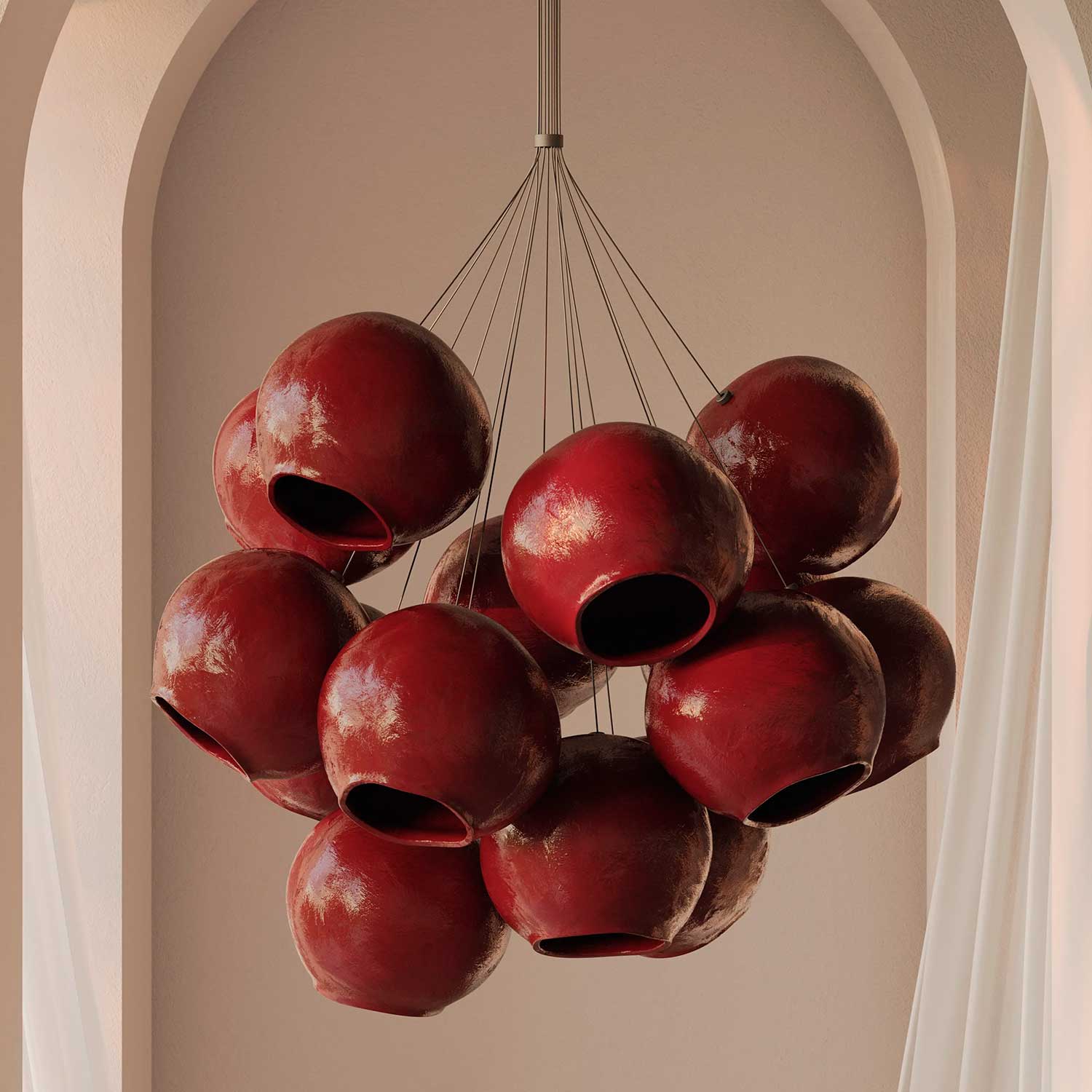 KALYNA - Ceramic ball chandelier for living room