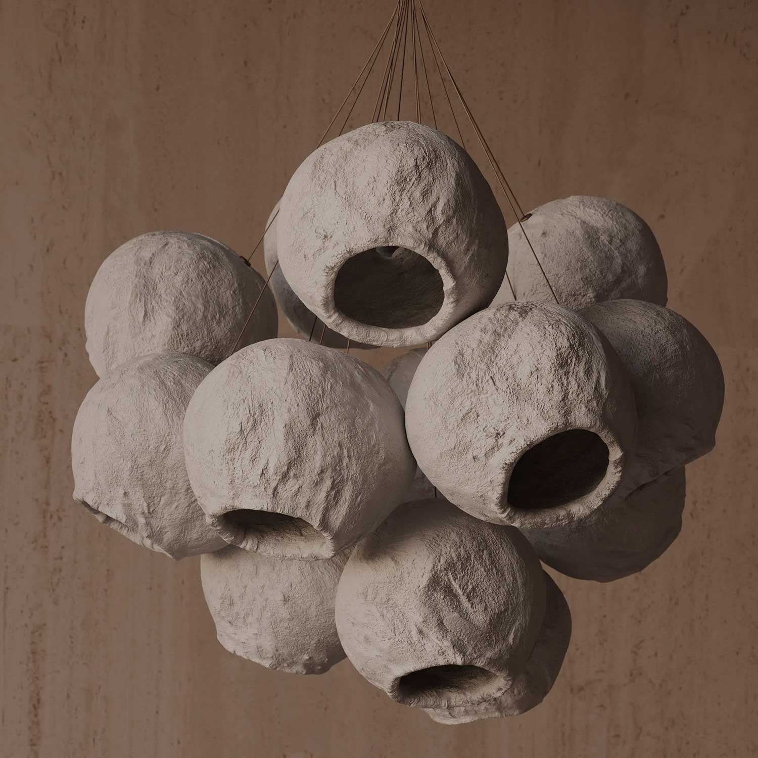 KALYNA - Ceramic ball chandelier for living room