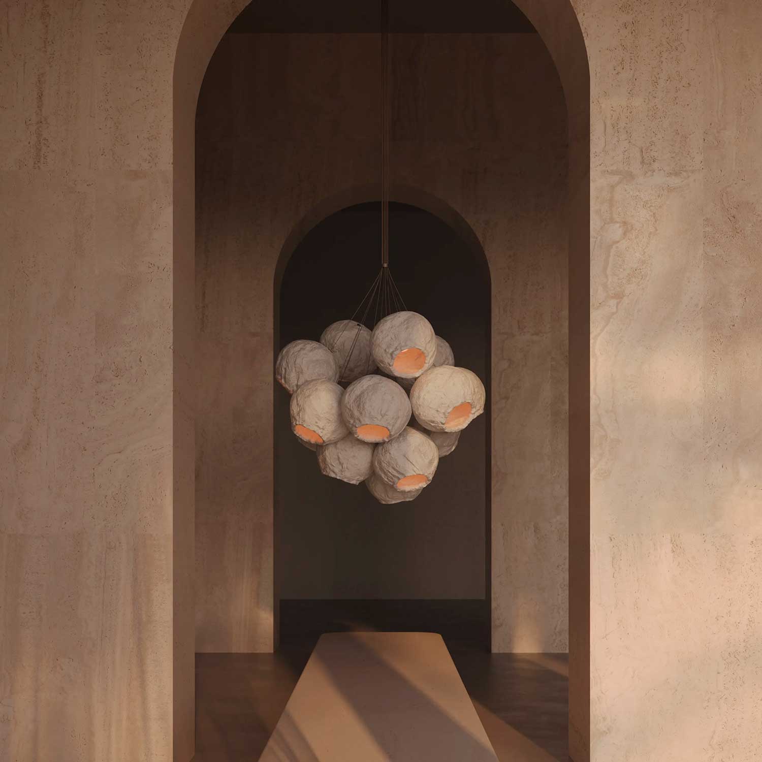 KALYNA - Ceramic ball chandelier for living room