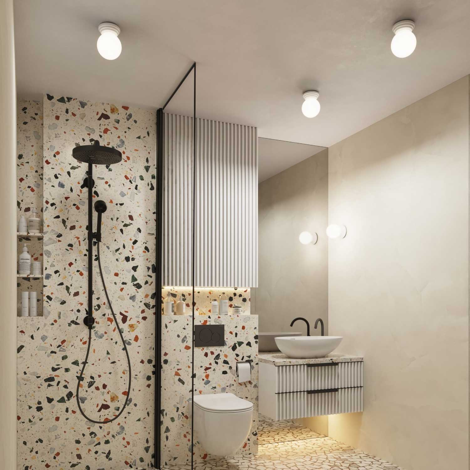 Kied - Applique murale colorée boule en verre IP44