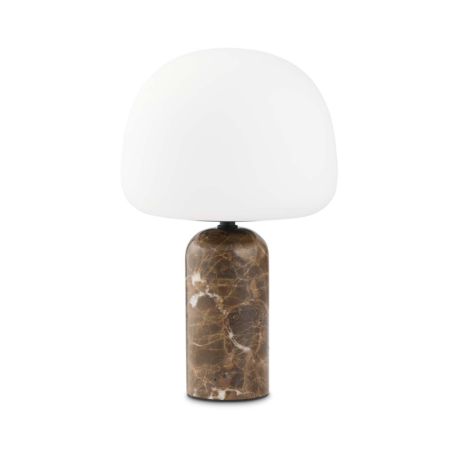 KIN – Tischlampe aus Marmor und weißem Glas