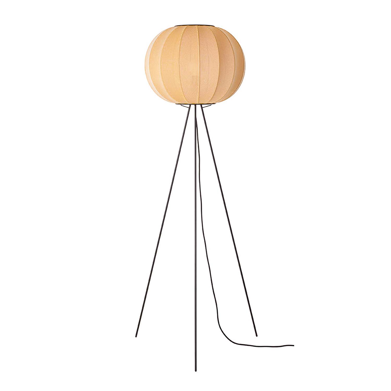 KNIT-WIT – Ovale Kürbis-Stehlampe aus Japandi-Gewebe