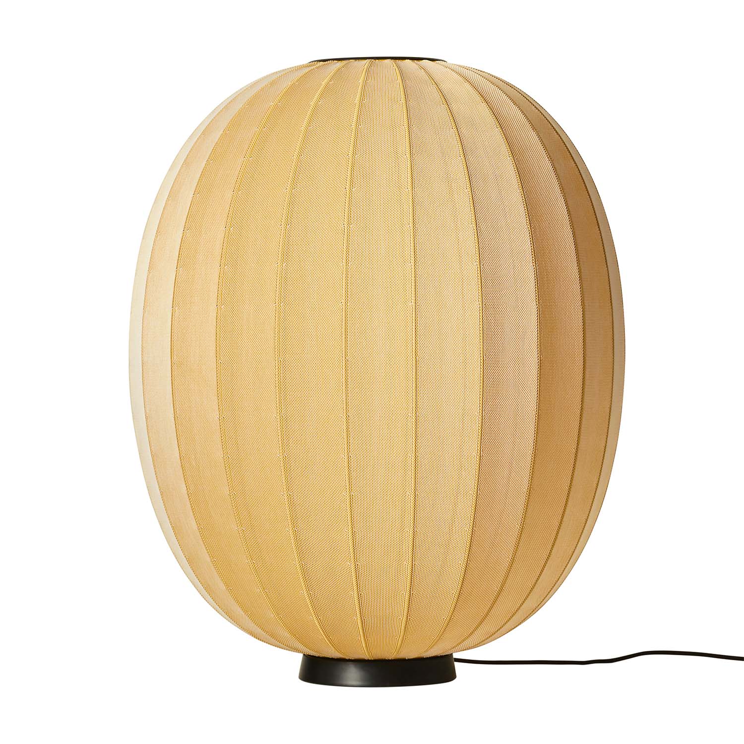 KNIT-WIT - Oval pumpkin japandi woven table lamp