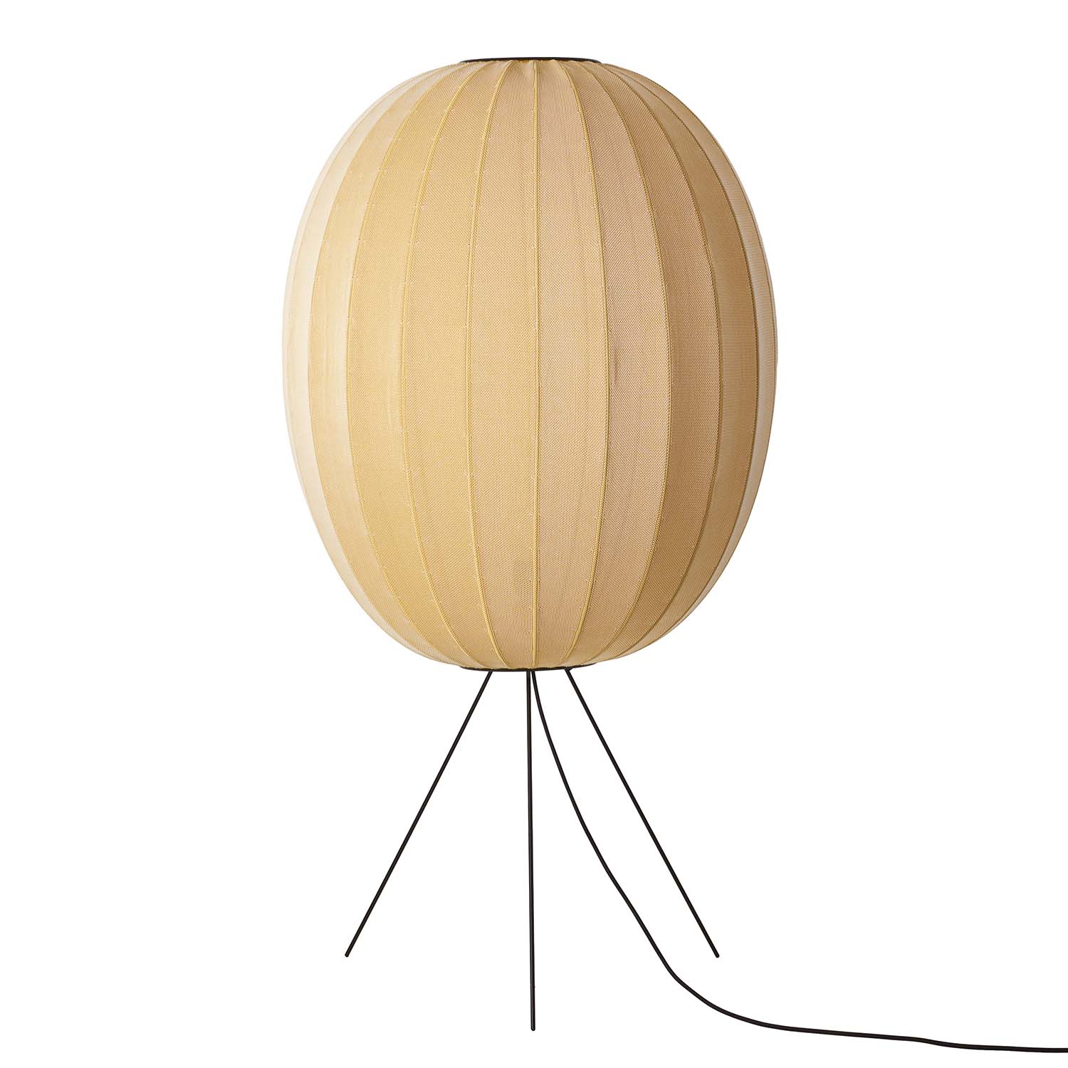 KNIT-WIT Round - Oval Pumpkin Japandi Woven Table Lamp