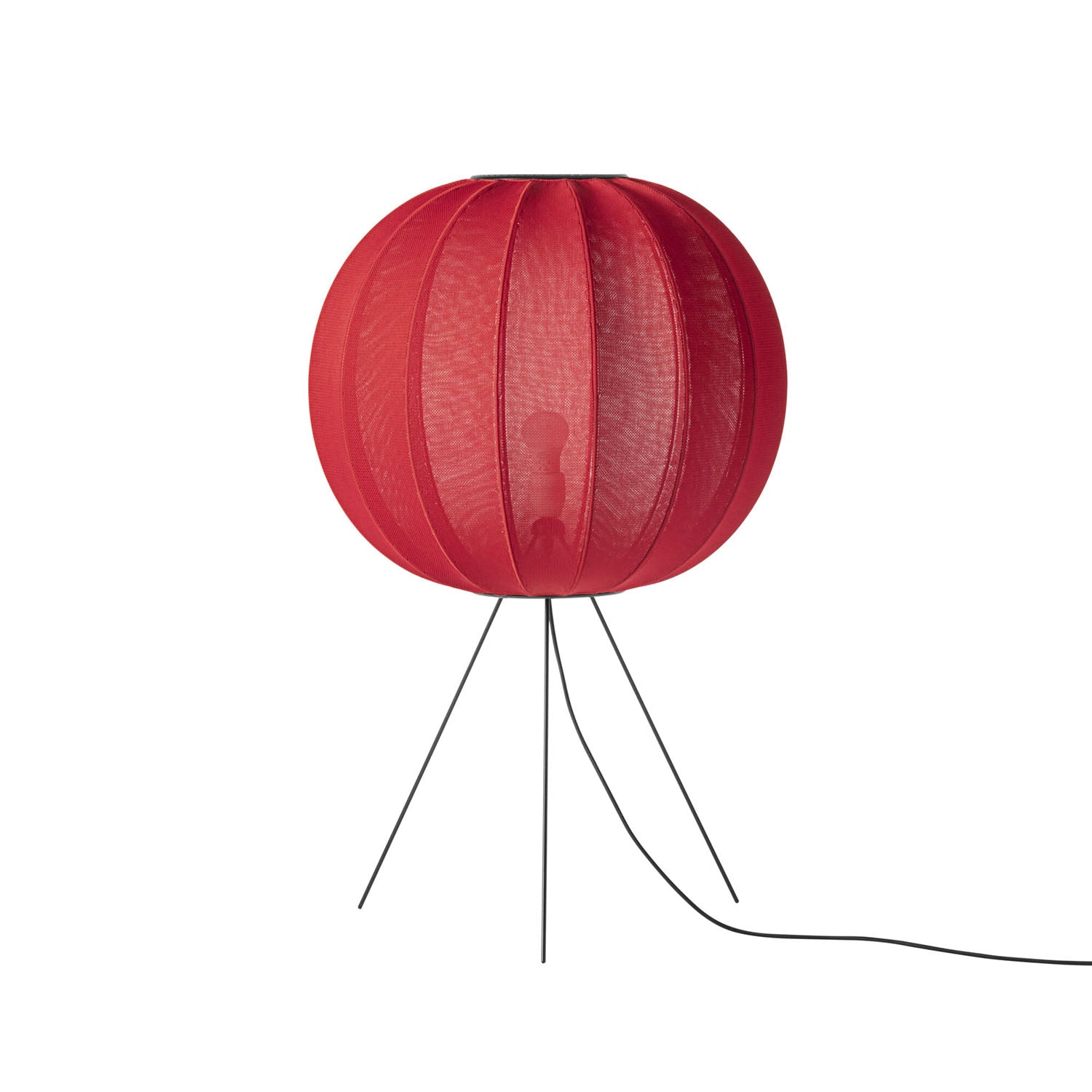 KNIT-WIT Round - Lampe à poser tissée japandi ovale citrouille