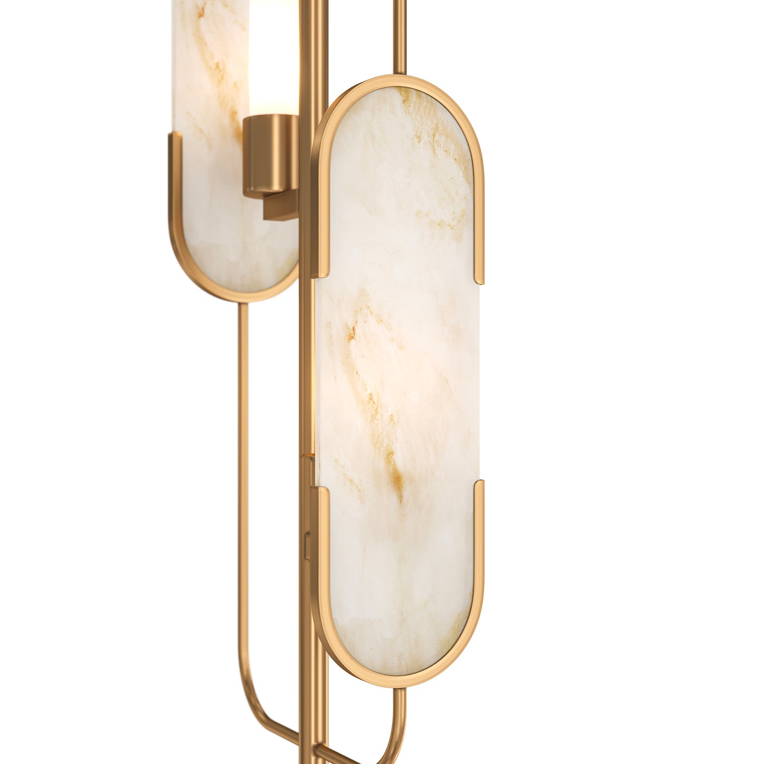 MARMO - Stehlampe aus goldenem und weißem Marmor für das Wohnzimmer