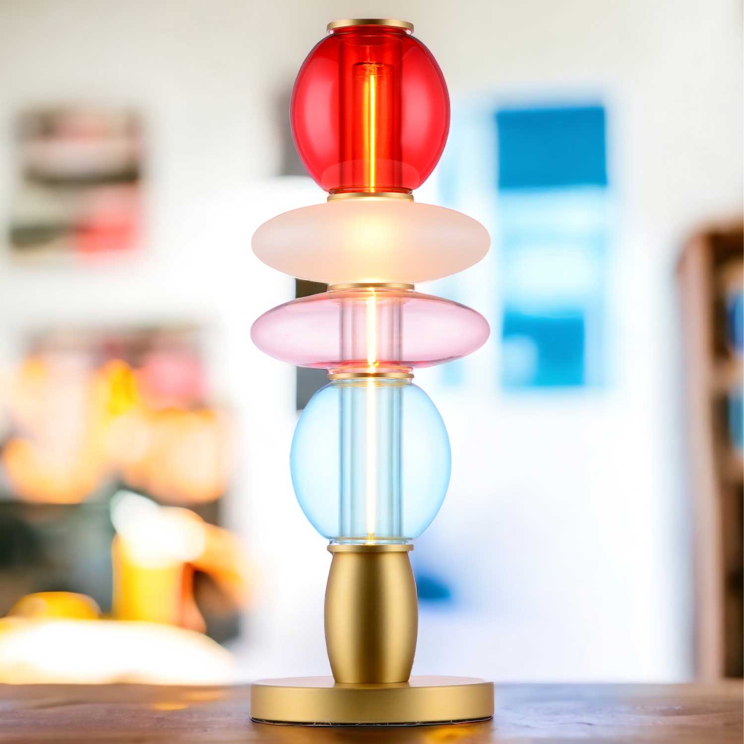 Léonor - Lampe de salon LED en verre design coloré