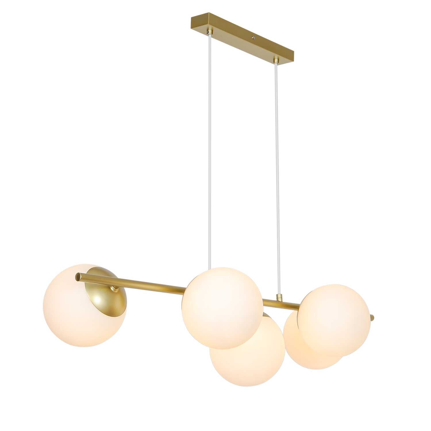 Lilly - Suspension art déco boules en verre pour salle à manger