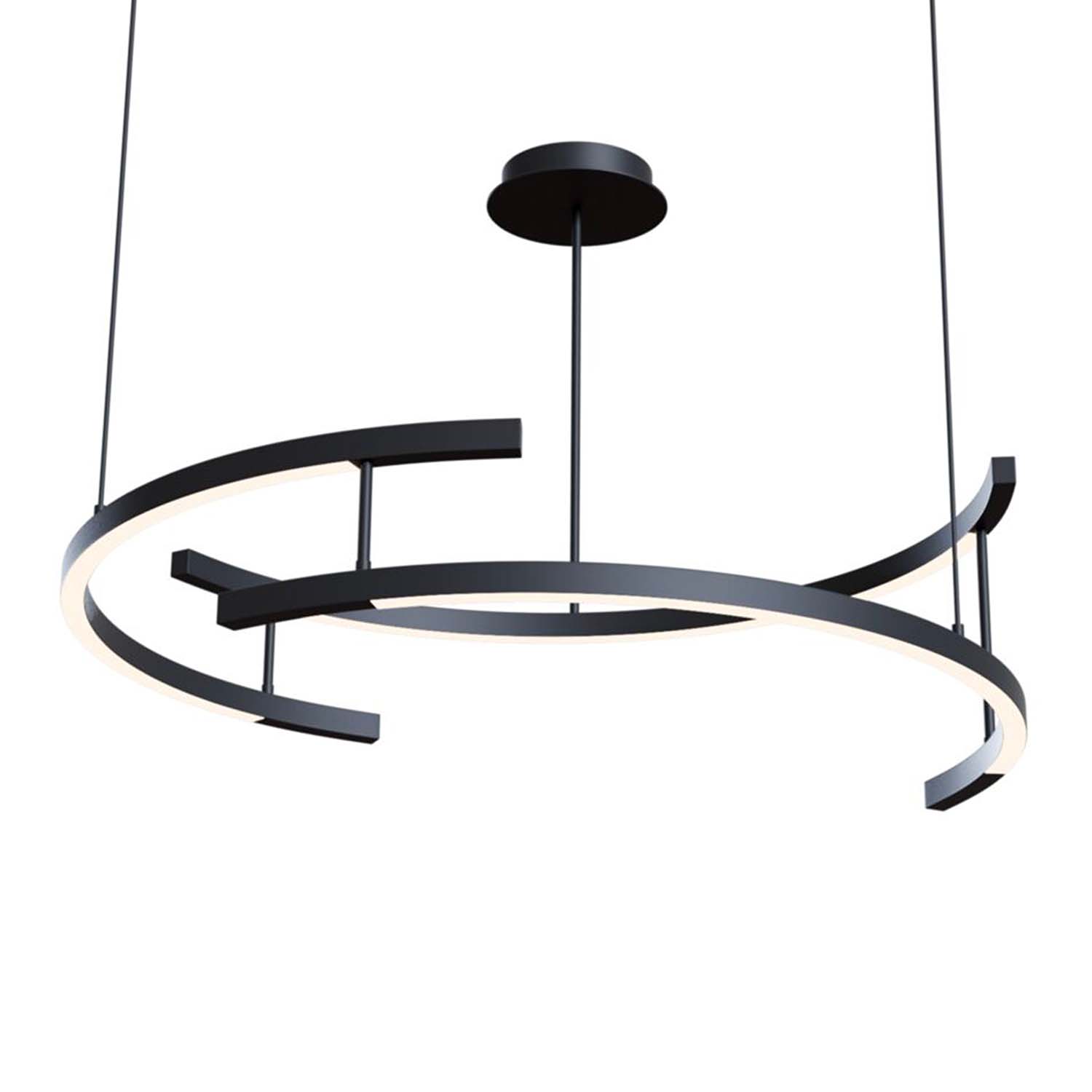 LINE - Futuristic designer circular pendant light, integrated LED