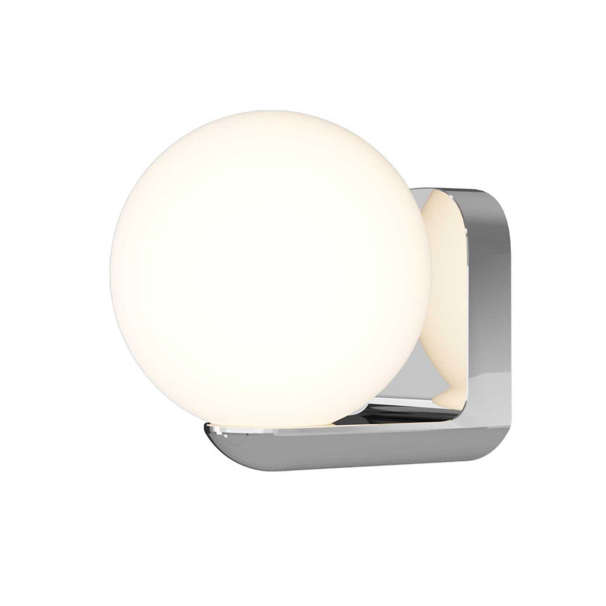 Luna - Applique murale en verre opalin et aluminium, style contemporain