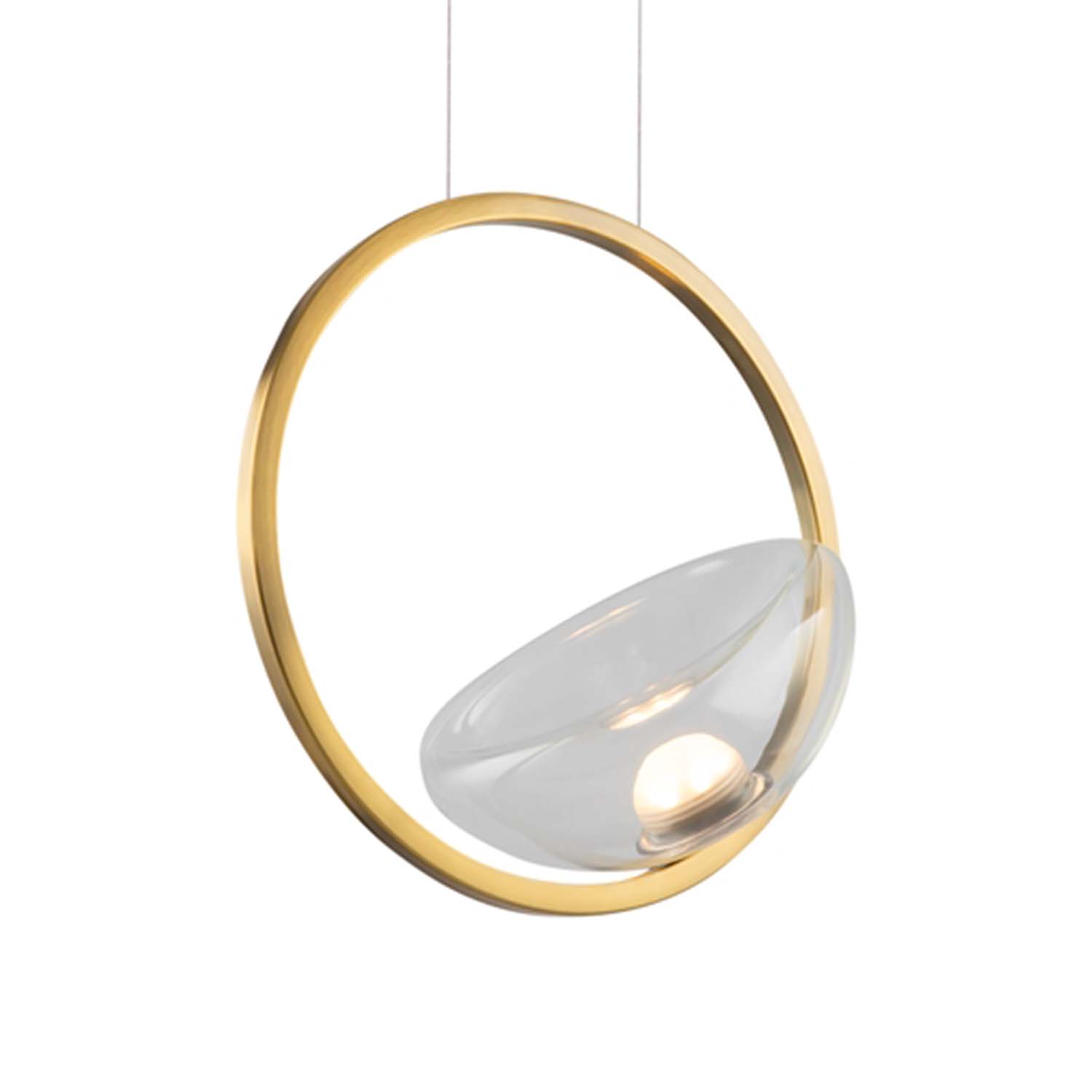 LUNARE - Chic gold pendant light with integrated LED design 3000K