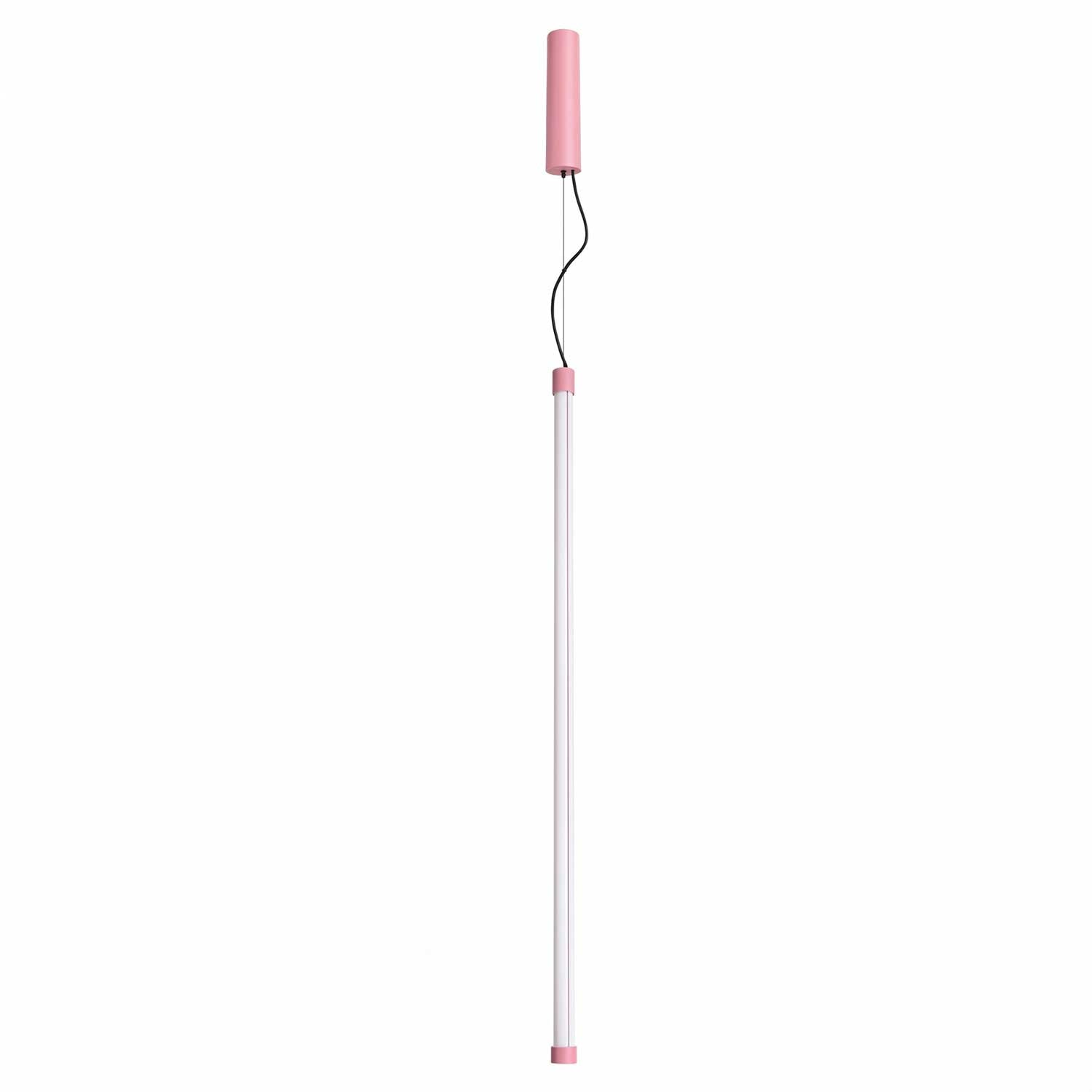 Lynx - Suspension tube LED et acier coloré pour salon moderne