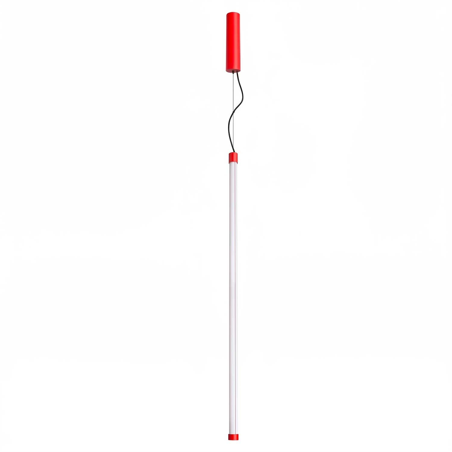 Lynx - Suspension tube LED et acier coloré pour salon moderne