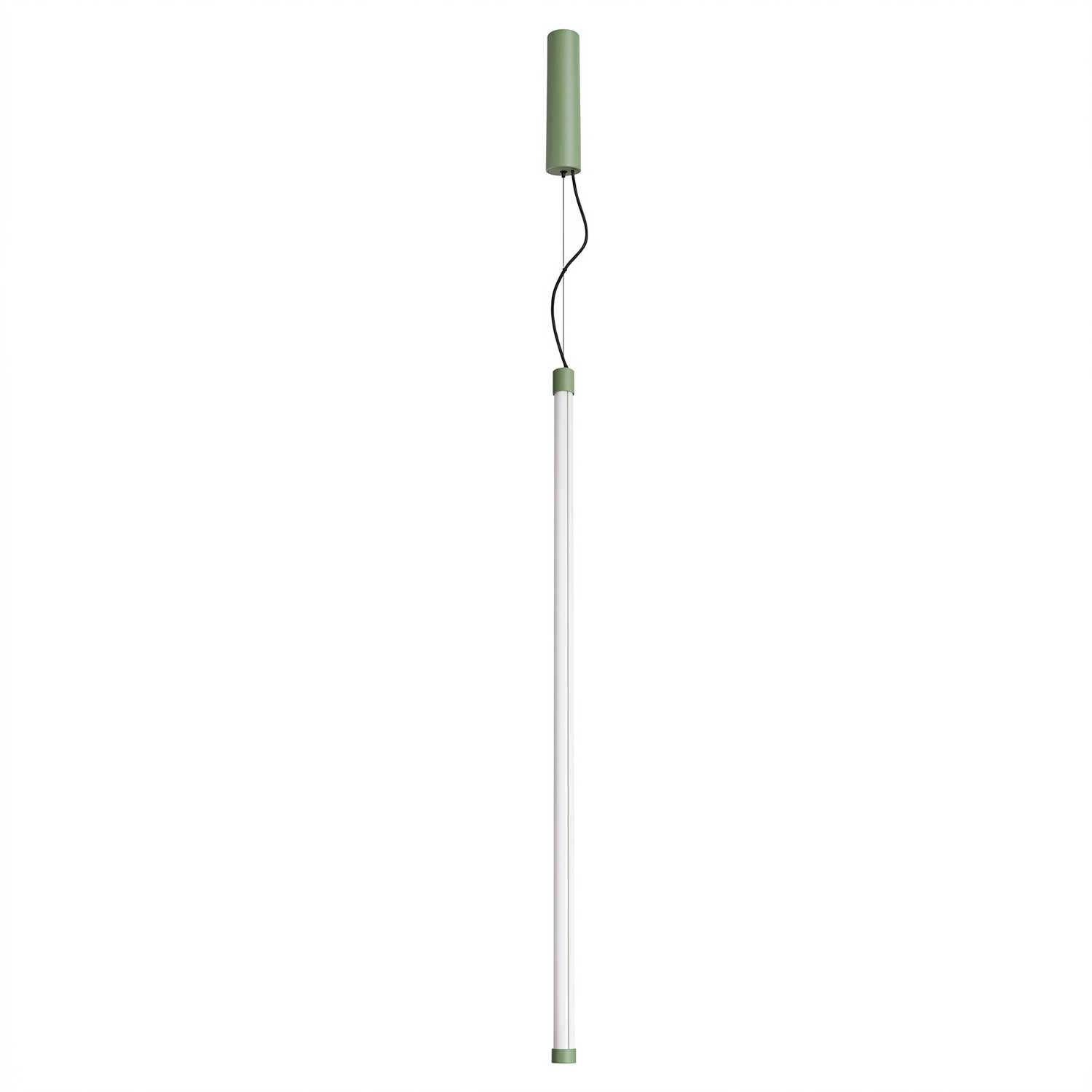Lynx - Suspension tube LED et acier coloré pour salon moderne