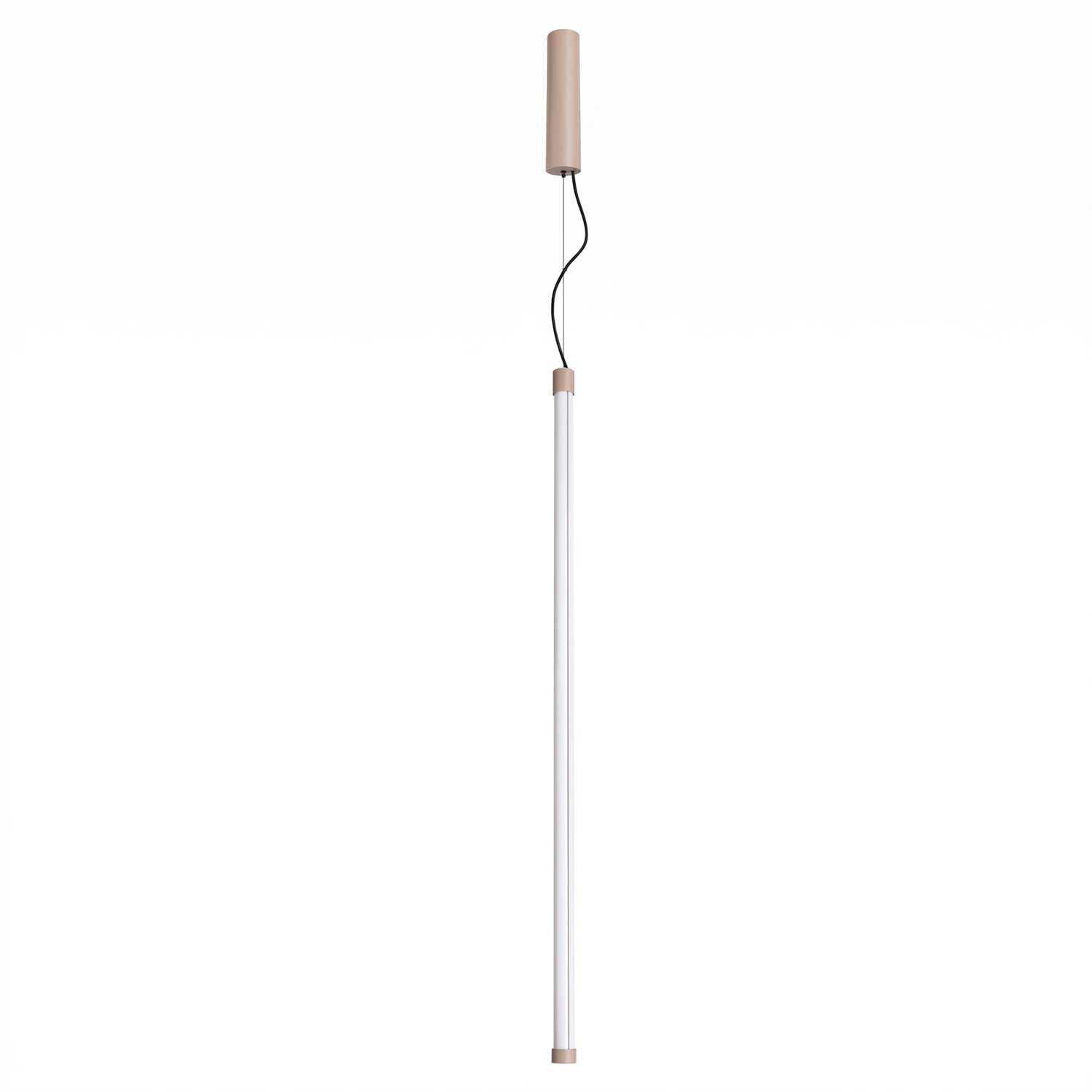 Lynx - Suspension tube LED et acier coloré pour salon moderne